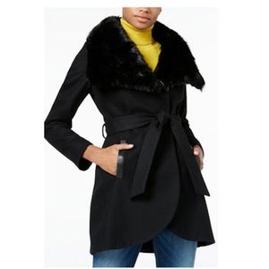 RACHEL Rachel Roy Faux-Fur-Collar Coat NWT